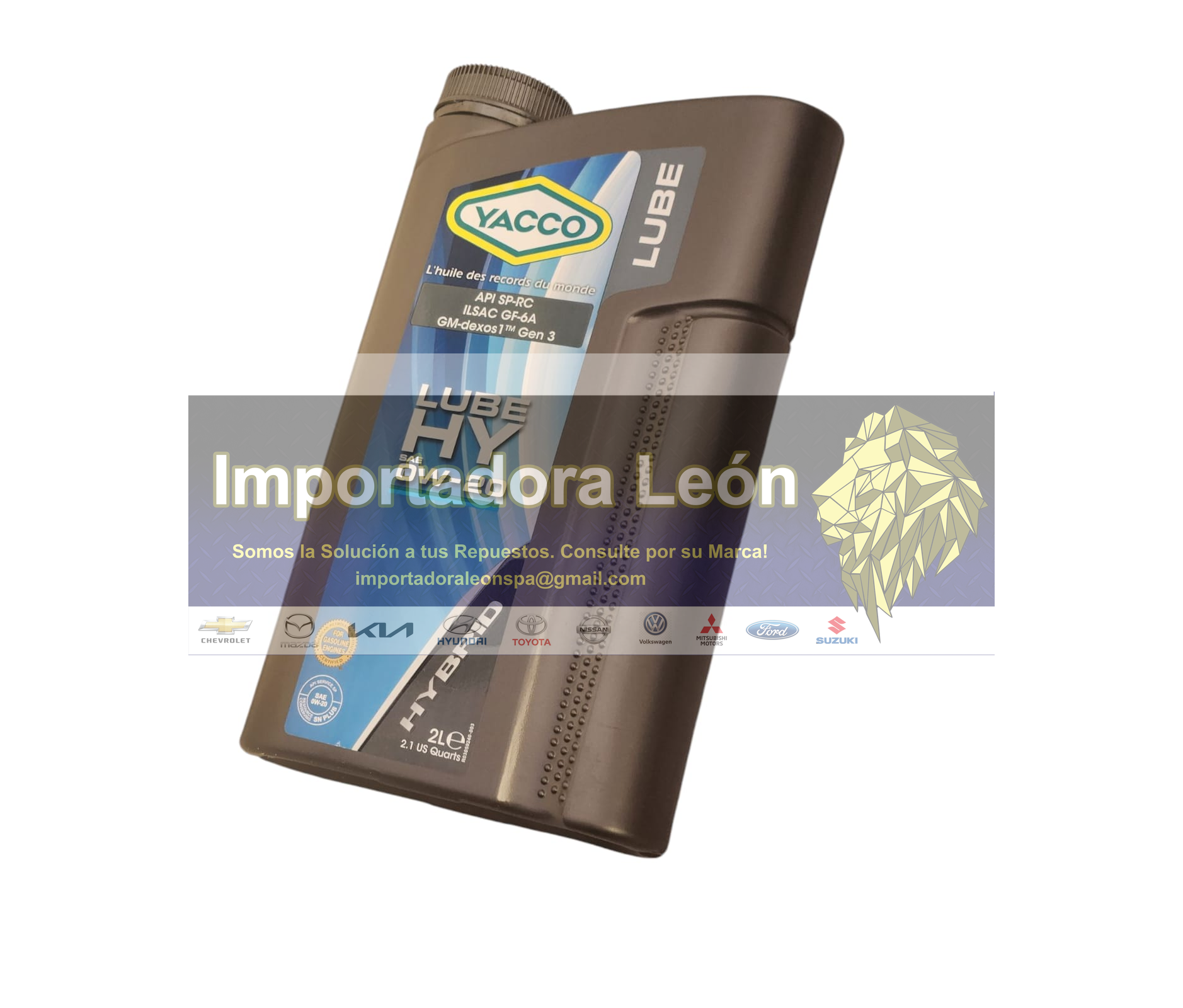 Aceite 0w20 Sintetico Yacco 2 Litros