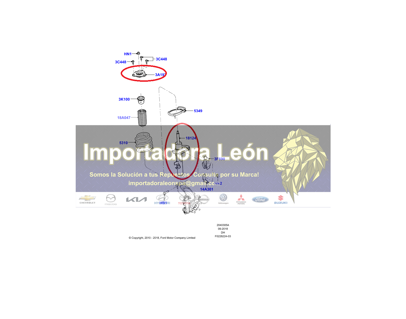 Amortiguadores Delanteros Y Cazoletas Delanteras Ford Focus 2012-2015